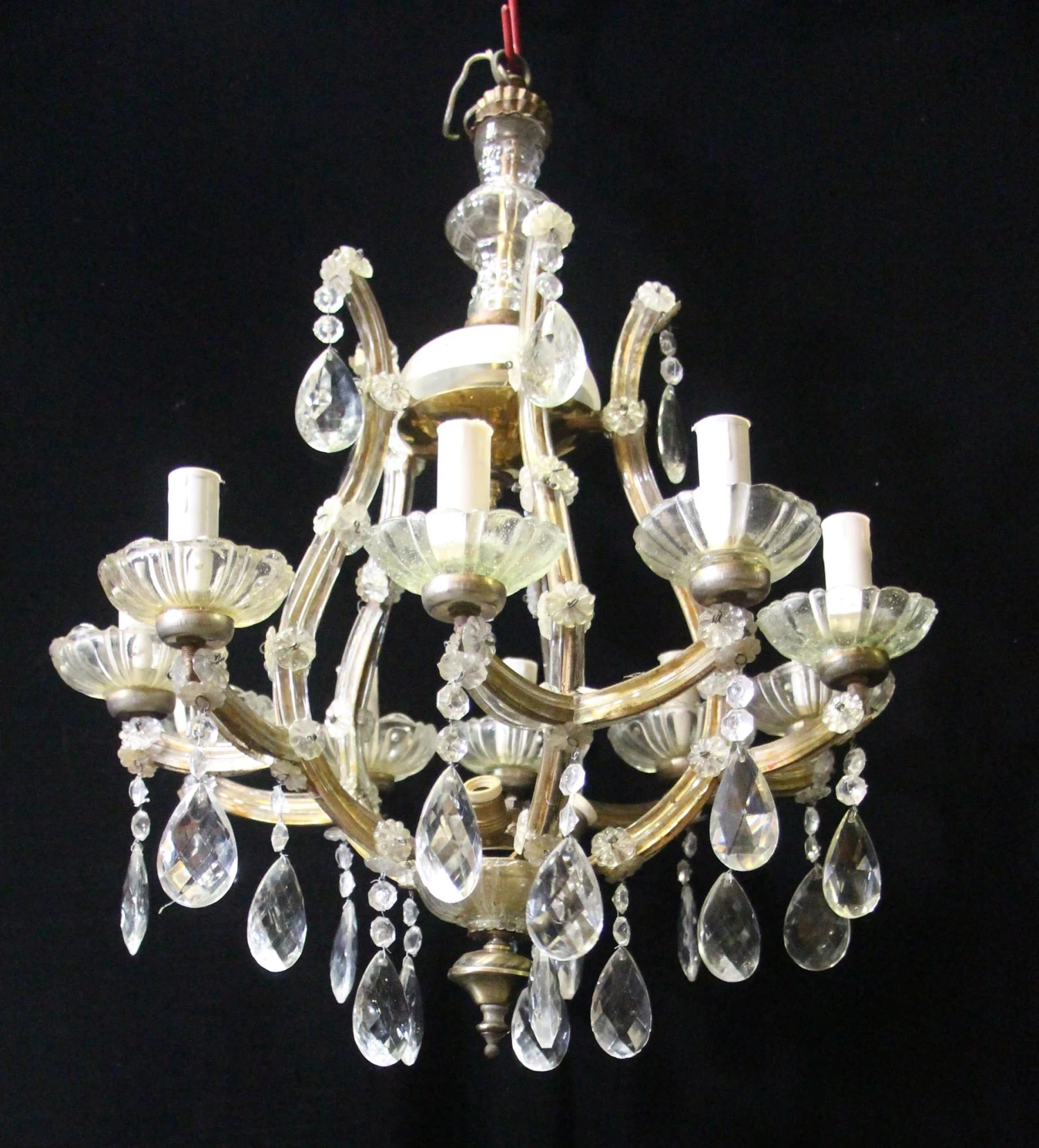 Antique Crystal 10 Arm Marie Therese Chandelier 7 Antique Crystal 10 Arm Marie Therese Chandelier - Image 5
