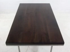 Handmade Dark Walnut Table With Brushed Steel Tube Base -OGT Sale Store q272831 05