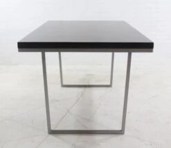 Handmade Dark Walnut Table With Brushed Steel Tube Base -OGT Sale Store q272831 07