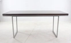 Handmade Dark Walnut Table With Brushed Steel Tube Base -OGT Sale Store q272831 10