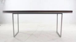 Handmade Dark Walnut Table With Brushed Steel Tube Base -OGT Sale Store q272831 11