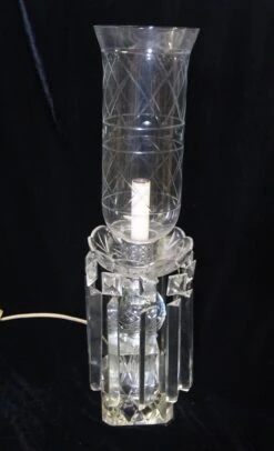 Pair Of Victorian Clear Crystal Hurricane Shade Table Lamps 21 Pair Of Victorian Clear Crystal Hurricane Shade Table Lamps -OGT Sale Store q272841 06