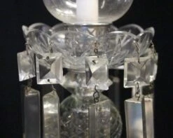 Pair Of Victorian Clear Crystal Hurricane Shade Table Lamps 24 Pair Of Victorian Clear Crystal Hurricane Shade Table Lamps -OGT Sale Store q272841 09