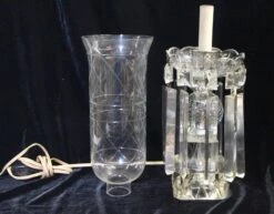 Pair Of Victorian Clear Crystal Hurricane Shade Table Lamps 29 Pair Of Victorian Clear Crystal Hurricane Shade Table Lamps -OGT Sale Store q272841 14
