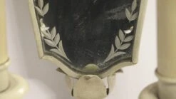 Pair Of 1920s Ivory Painted Brass Etched Mirror Wall Sconces 14 Pair Of 1920s Ivory Painted Brass Etched Mirror Wall Sconces -OGT Sale Store q272844 05