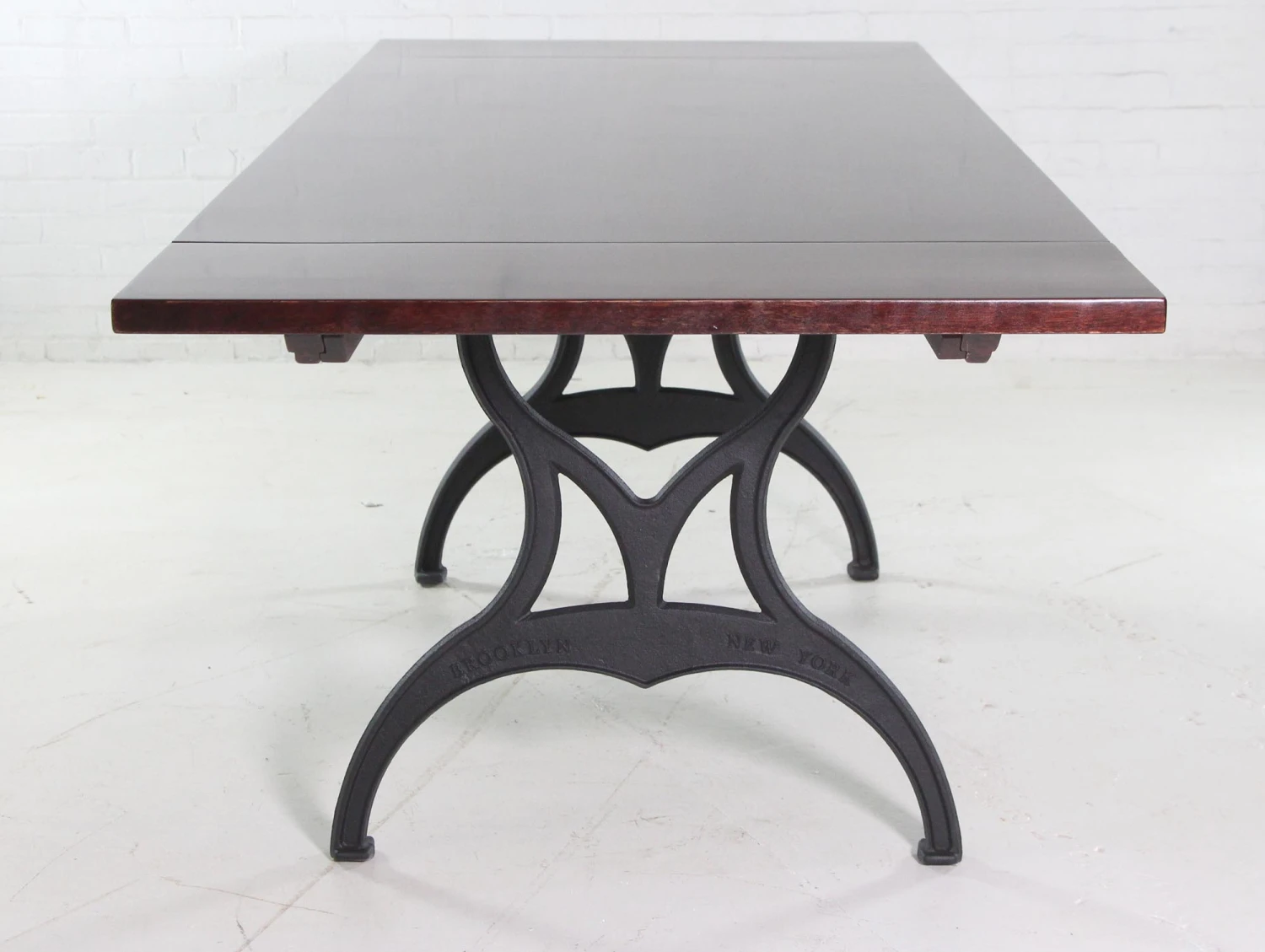 Handmade Red Mahogany Apitong Dining Table With Cast Iron Brooklyn Legs 8 Handmade Red Mahogany Apitong Dining Table With Cast Iron Brooklyn Legs - Image 6