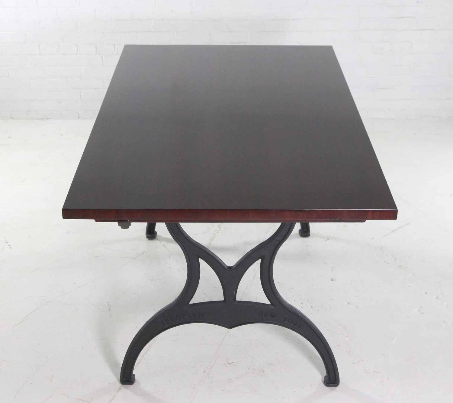 Handmade Red Mahogany Apitong Dining Table With Cast Iron Brooklyn Legs 10 Handmade Red Mahogany Apitong Dining Table With Cast Iron Brooklyn Legs - Image 8