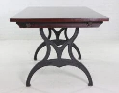 Handmade Red Mahogany Apitong Dining Table With Cast Iron Brooklyn Legs 24 Handmade Red Mahogany Apitong Dining Table With Cast Iron Brooklyn Legs -OGT Sale Store q272848 09