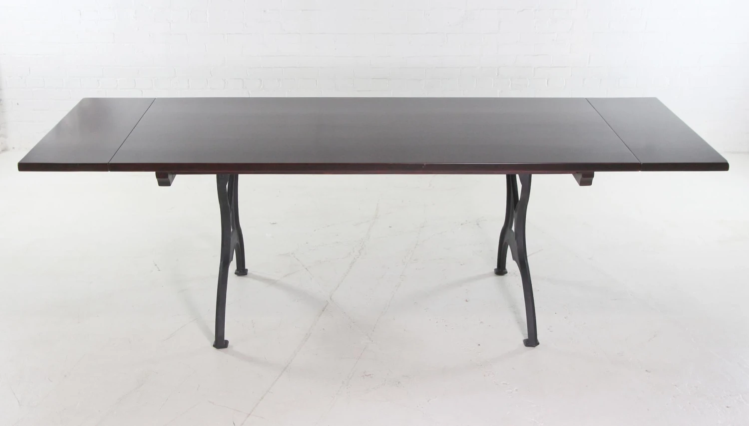 Handmade Red Mahogany Apitong Dining Table With Cast Iron Brooklyn Legs 13 Handmade Red Mahogany Apitong Dining Table With Cast Iron Brooklyn Legs - Image 11