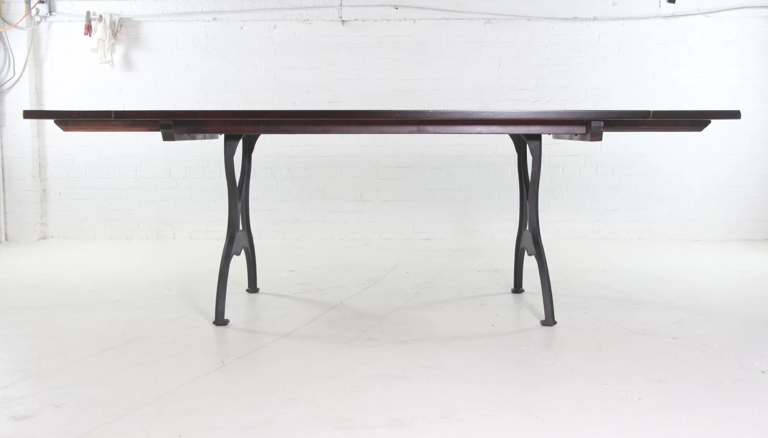 Handmade Red Mahogany Apitong Dining Table With Cast Iron Brooklyn Legs 14 Handmade Red Mahogany Apitong Dining Table With Cast Iron Brooklyn Legs - Image 12