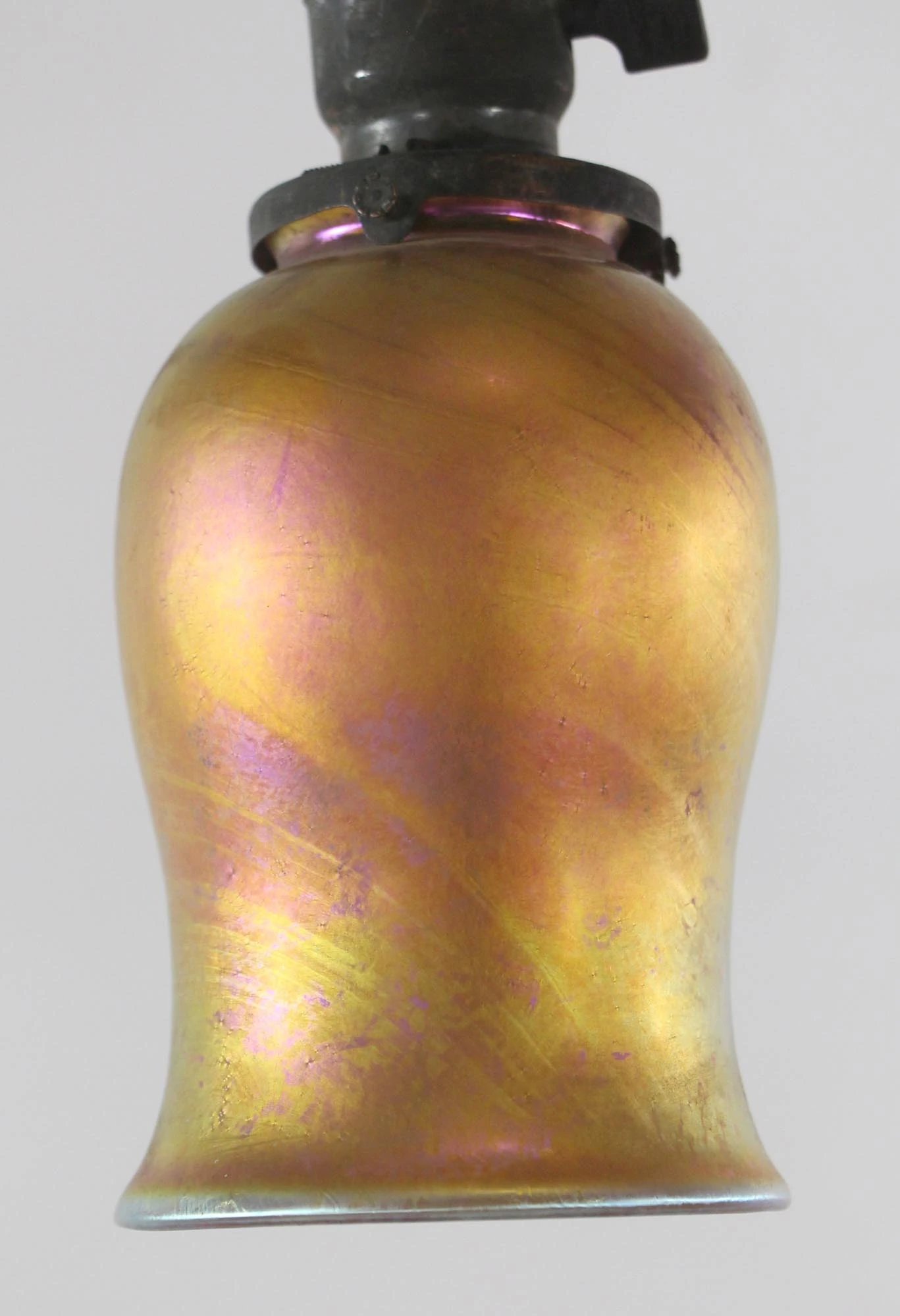 Antique Arts & Crafts Japanned Brass Petite Pendant Light 6 Antique Arts & Crafts Japanned Brass Petite Pendant Light - Image 4