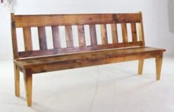 Handmade 7 Foot Pine Natural Stain Slatted Bench 17 Handmade 7 Foot Pine Natural Stain Slatted Bench -OGT Sale Store q272871 06