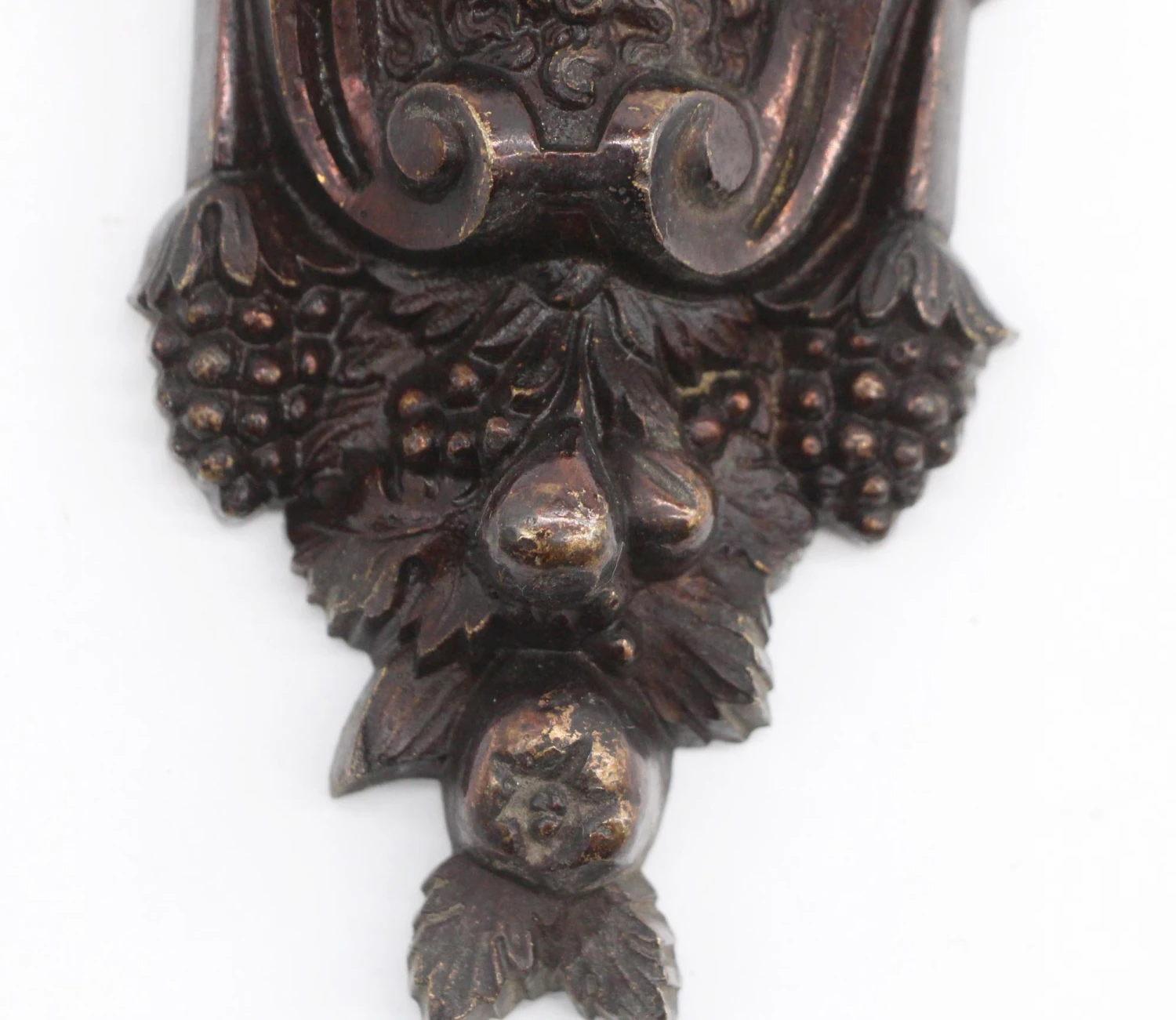Antique Figural Man & Grapes Dark Bronze Applique 6 Antique Figural Man & Grapes Dark Bronze Applique - Image 4