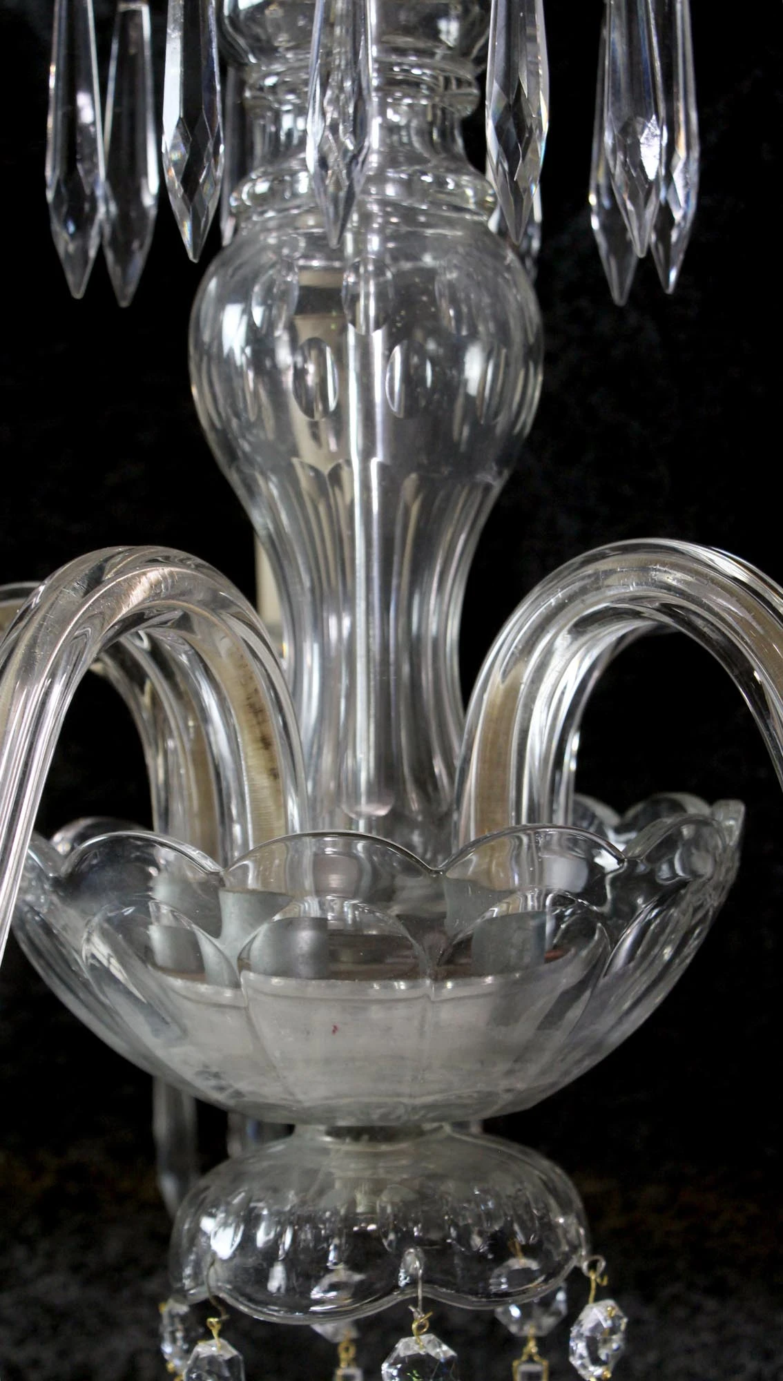 Antique Traditional 5 Arm Clear Crystal Chandelier 8 Antique Traditional 5 Arm Clear Crystal Chandelier - Image 6