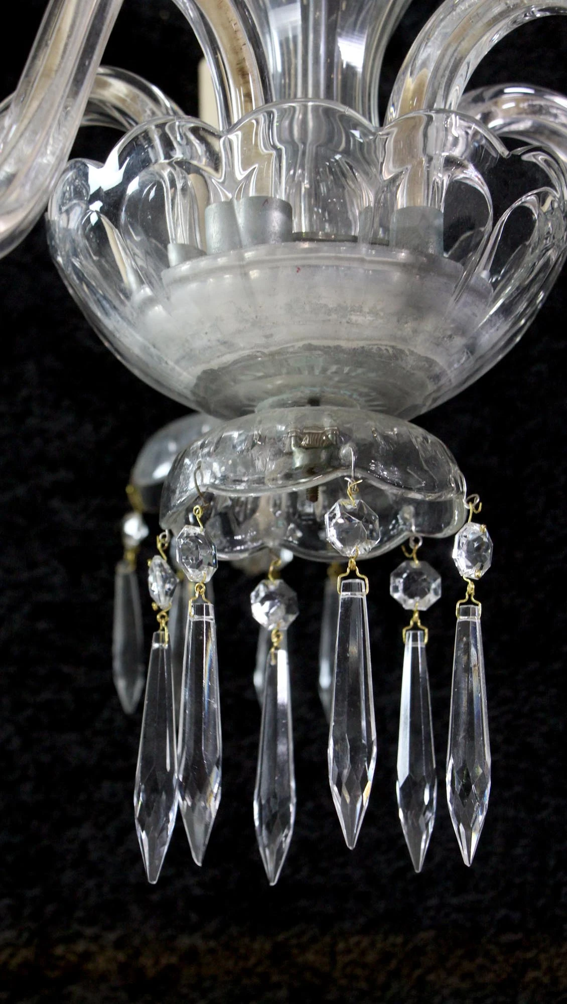 Antique Traditional 5 Arm Clear Crystal Chandelier 9 Antique Traditional 5 Arm Clear Crystal Chandelier - Image 7