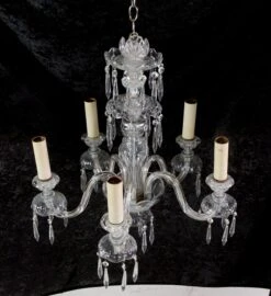 Antique Traditional 5 Arm Clear Crystal Chandelier 18 Antique Traditional 5 Arm Clear Crystal Chandelier -OGT Sale Store q272966 08