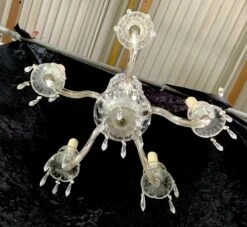 Antique Traditional 5 Arm Clear Crystal Chandelier 19 Antique Traditional 5 Arm Clear Crystal Chandelier -OGT Sale Store q272966 09