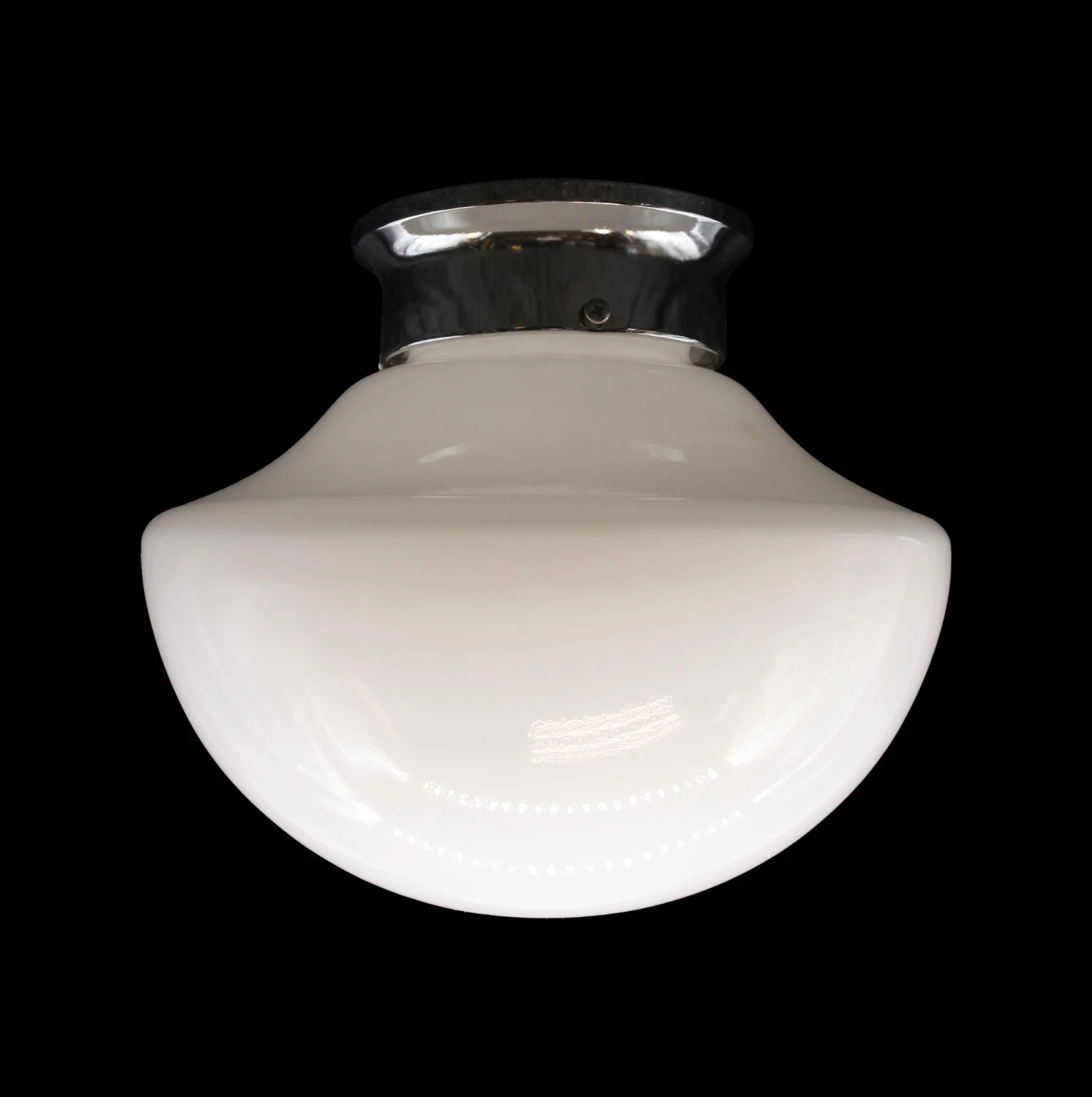 Antique Schoolhouse Milk Glass 10 In. Globe With Nickel Flush Mount 10 Antique Schoolhouse Milk Glass 10 In. Globe With Nickel Flush Mount - Image 8