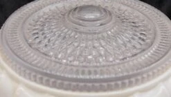 1950s Art Deco White & Clear 9 In. Glass Flush Mount Light -OGT Sale Store q273504 04