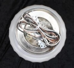 1950s Art Deco White & Clear 9 In. Glass Flush Mount Light -OGT Sale Store q273504 07
