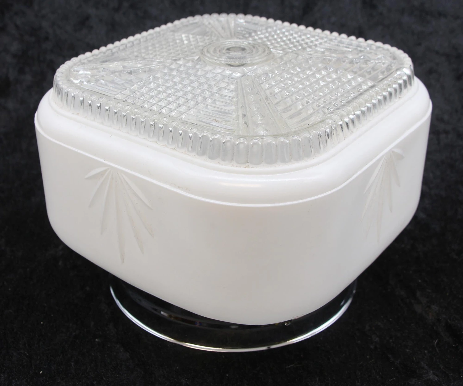 1940s Square Glass 8.5 In. Art Deco Flush Mount Light 8 1940s Square Glass 8.5 In. Art Deco Flush Mount Light - Image 6