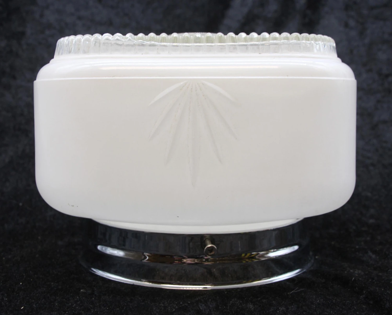 1940s Square Glass 8.5 In. Art Deco Flush Mount Light 9 1940s Square Glass 8.5 In. Art Deco Flush Mount Light - Image 7