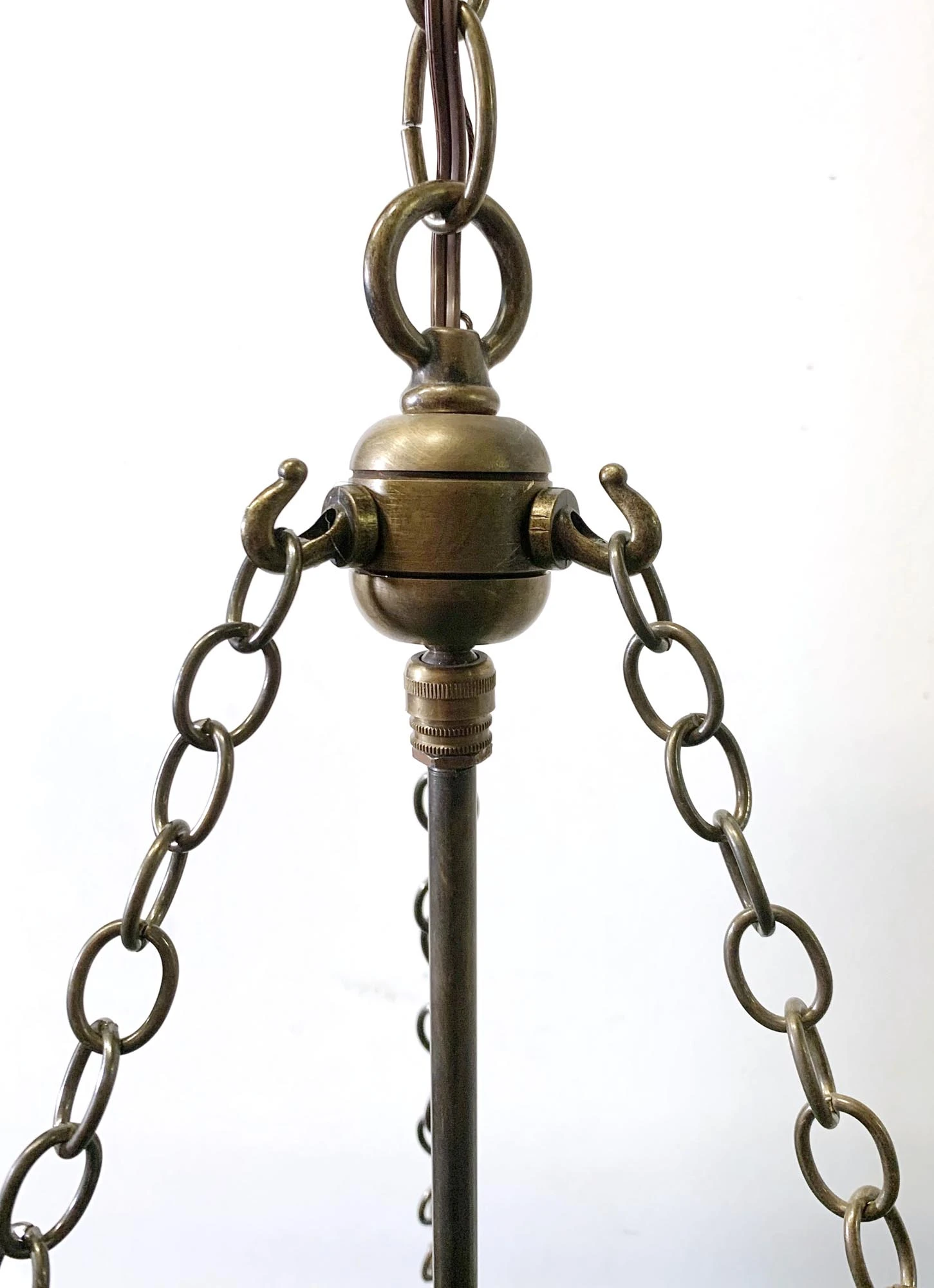 Antique R. Ditmar Wien Austrian 11.75 In. Green Crystal Glass Bell Jar Pendant Light 10 Antique R. Ditmar Wien Austrian 11.75 In. Green Crystal Glass Bell Jar Pendant Light - Image 8