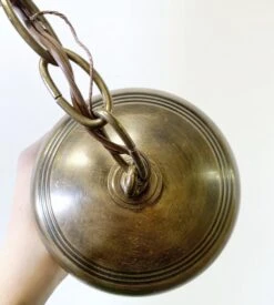 Antique R. Ditmar Wien Austrian 11.75 In. Green Crystal Glass Bell Jar Pendant Light 20 Antique R. Ditmar Wien Austrian 11.75 In. Green Crystal Glass Bell Jar Pendant Light -OGT Sale Store q273585 09