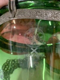 Antique R. Ditmar Wien Austrian 11.75 In. Green Crystal Glass Bell Jar Pendant Light 21 Antique R. Ditmar Wien Austrian 11.75 In. Green Crystal Glass Bell Jar Pendant Light -OGT Sale Store q273585 10