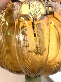 Val Saint Lambert Antique 9 In. Amber Crystal Glass Bell Jar Pendant Light -OGT Sale Store q273591 04