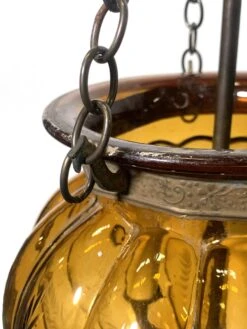 Val Saint Lambert Antique 9 In. Amber Crystal Glass Bell Jar Pendant Light -OGT Sale Store q273591 05