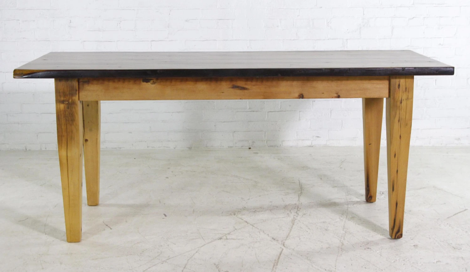 Handmade Natural Pine 6 Ft. Tapered Legs Farm Table 12 Handmade Natural Pine 6 Ft. Tapered Legs Farm Table - Image 10