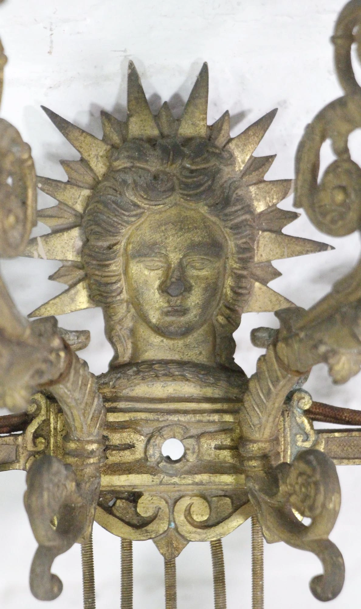 Pair Of 5 Arm Cast Bronze French Floral Figural Sconces 7 Pair Of 5 Arm Cast Bronze French Floral Figural Sconces - Image 5