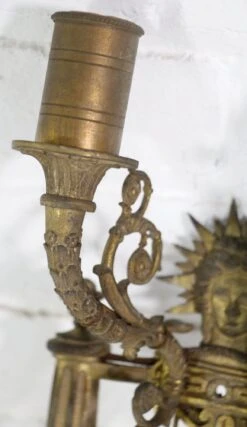 Pair Of 5 Arm Cast Bronze French Floral Figural Sconces 22 Pair Of 5 Arm Cast Bronze French Floral Figural Sconces -OGT Sale Store q273637 07