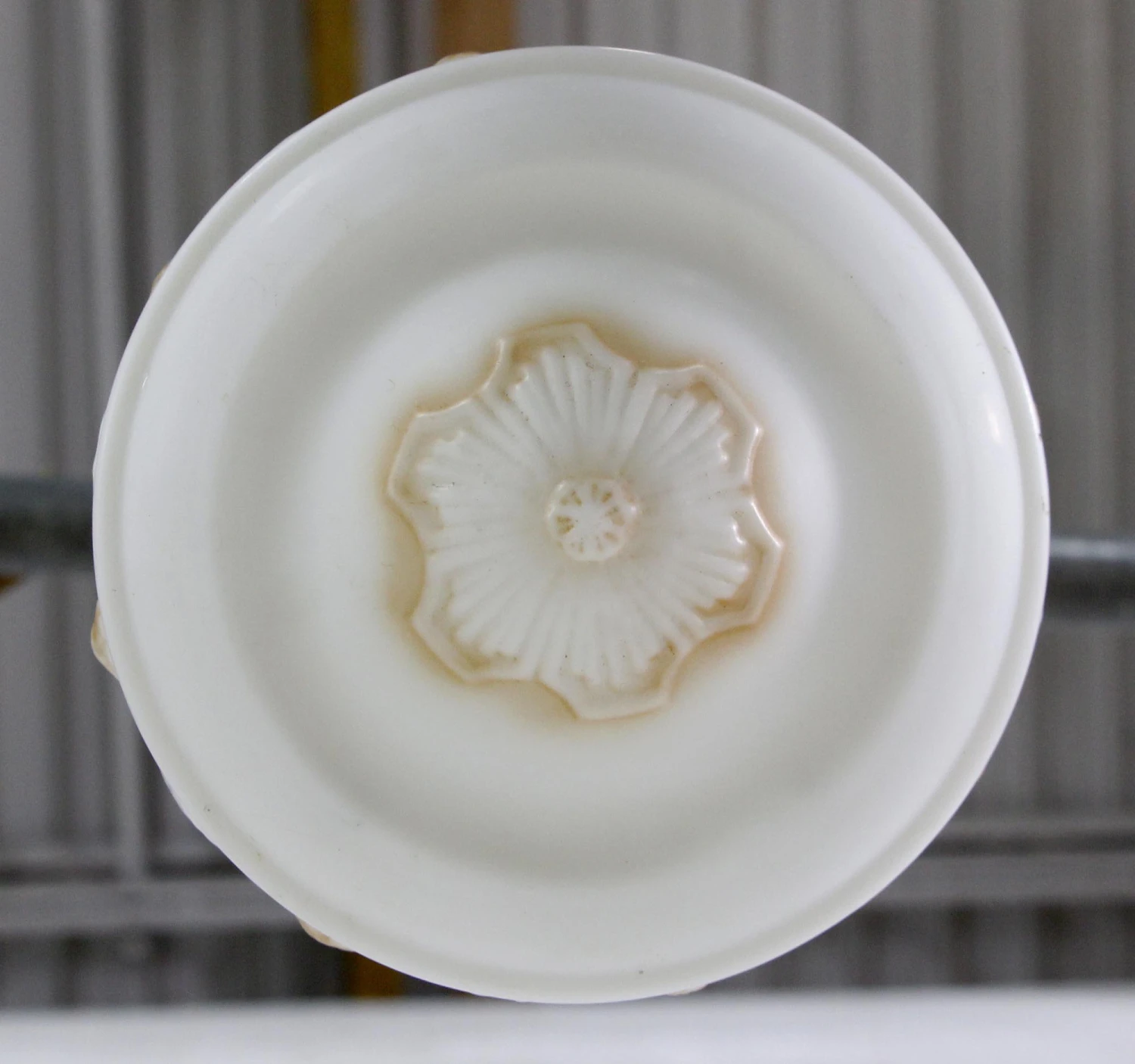 Hand Painted 1910s Victorian Cast Glass Vestibule Pendant Light 9 Hand Painted 1910s Victorian Cast Glass Vestibule Pendant Light - Image 7