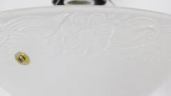 1940s White Floral Glass Dish Semi Flush Dome Light 13 1940s White Floral Glass Dish Semi Flush Dome Light -OGT Sale Store q273701 06