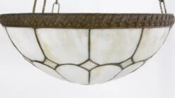 Vintage Traditional Leaded Glass & Brass Bowl Pendant Light 17 Vintage Traditional Leaded Glass & Brass Bowl Pendant Light -OGT Sale Store q273703 07