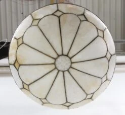 Vintage Traditional Leaded Glass & Brass Bowl Pendant Light 18 Vintage Traditional Leaded Glass & Brass Bowl Pendant Light -OGT Sale Store q273703 08