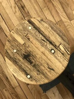 Oak Industrial Flooring 4 Swing Seat Table With Cast Iron Base -OGT Sale Store q273732 12