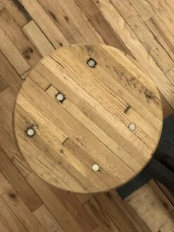 Oak Industrial Flooring 4 Swing Seat Table With Cast Iron Base -OGT Sale Store q273732 13