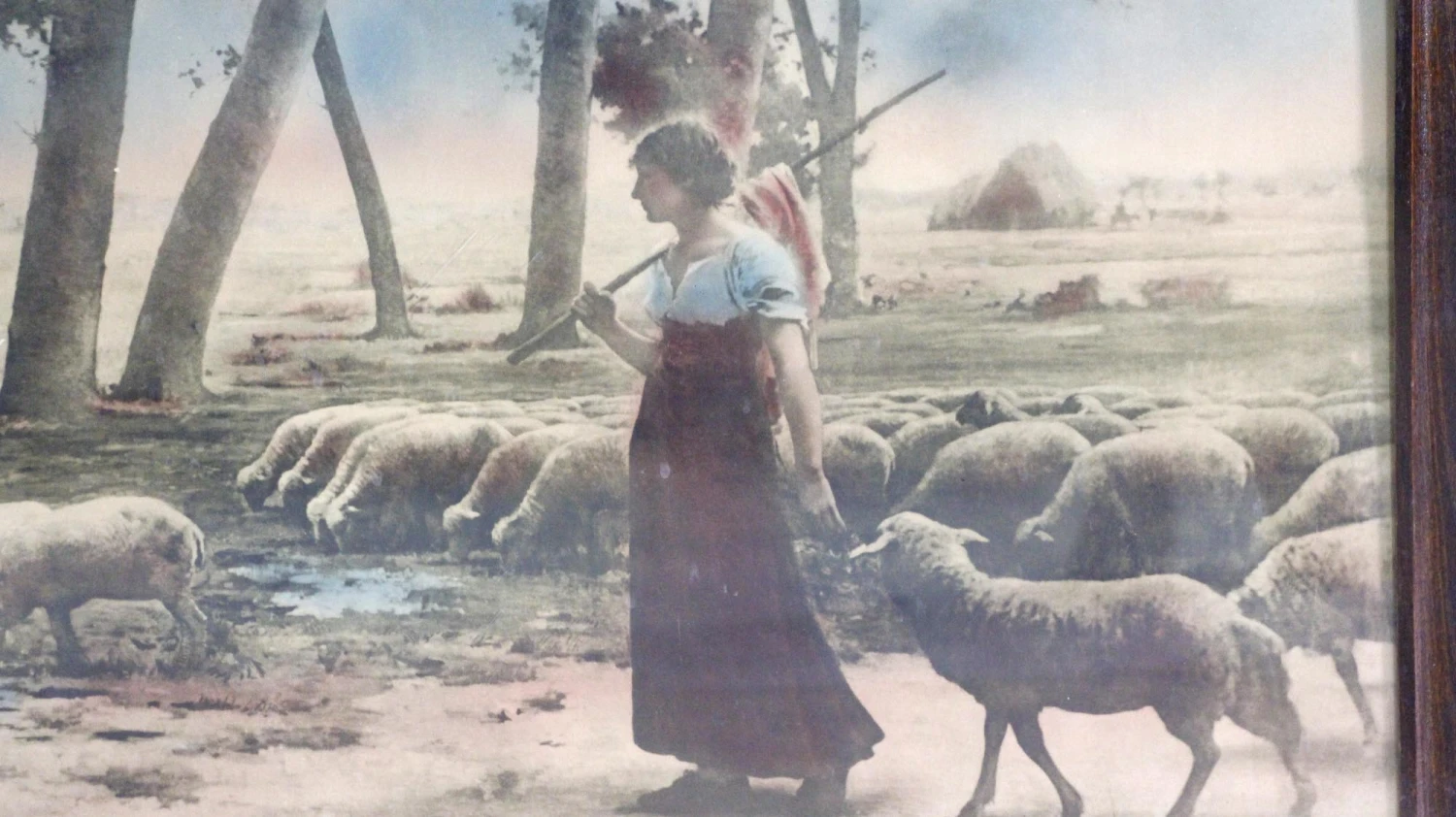 Vintage Sheep Herding Wood Framed Print 6 Vintage Sheep Herding Wood Framed Print - Image 4