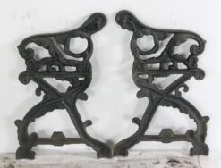Pair Of Victorian Cast Iron Bench Leg Supports 9 Pair Of Victorian Cast Iron Bench Leg Supports -OGT Sale Store q274012 04