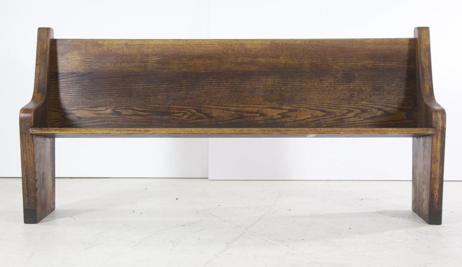 Antique 6 Ft. Oak Dark Tone Church Pew 8 Antique 6 Ft. Oak Dark Tone Church Pew - Image 6