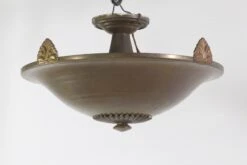 Art Deco Bronze Semi Flush Mount Dish Light -OGT Sale Store q274115 04