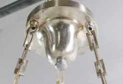 Antique 1900s Cast Glass Silver Chain Dish Pendant Light 21 Antique 1900s Cast Glass Silver Chain Dish Pendant Light -OGT Sale Store q274122 10