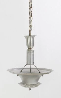 Vintage Scalloped Edge Aluminum Art Deco Pendant Light -OGT Sale Store q274153 04