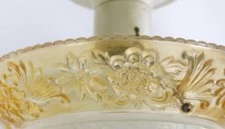 1940s Glass Floral Amber & Cream Glass Semi Flush Mount Light 11 1940s Glass Floral Amber & Cream Glass Semi Flush Mount Light -OGT Sale Store q274170 04
