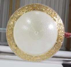 1940s Glass Floral Amber & Cream Glass Semi Flush Mount Light 12 1940s Glass Floral Amber & Cream Glass Semi Flush Mount Light -OGT Sale Store q274170 05