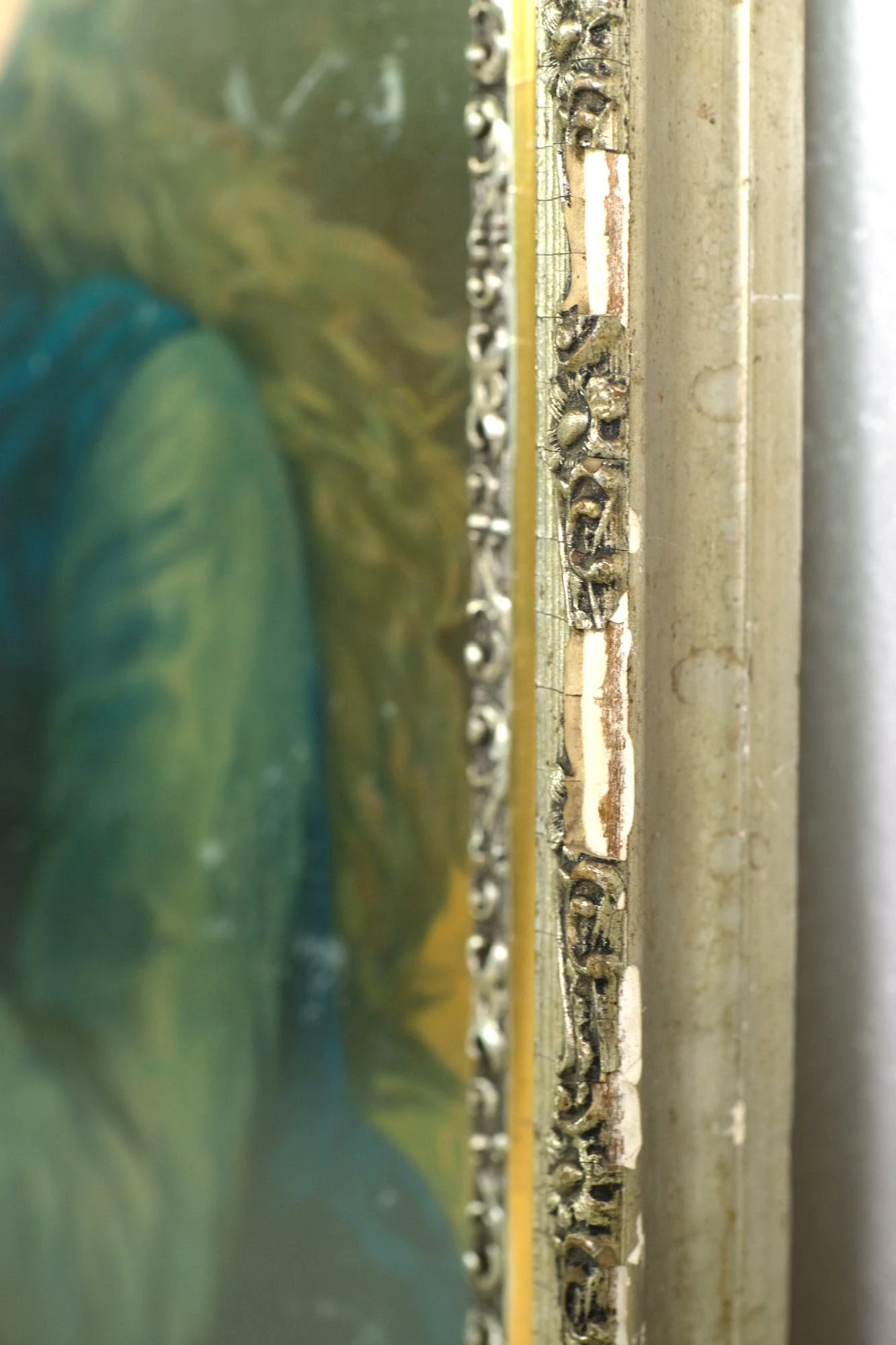 Vintage Young Woman In Prayer Wooden Frame Portrait 7 Vintage Young Woman In Prayer Wooden Frame Portrait - Image 5