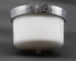 Vintage 6.5 In. Milk Glass Steel Fitter Flush Mount Light -OGT Sale Store q274286 05